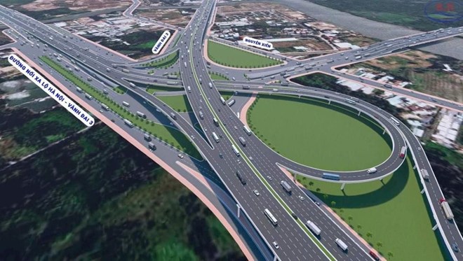 Phối cảnh nút giao Gò Công.  Ảnh: Sở Xây dựng TPHCM