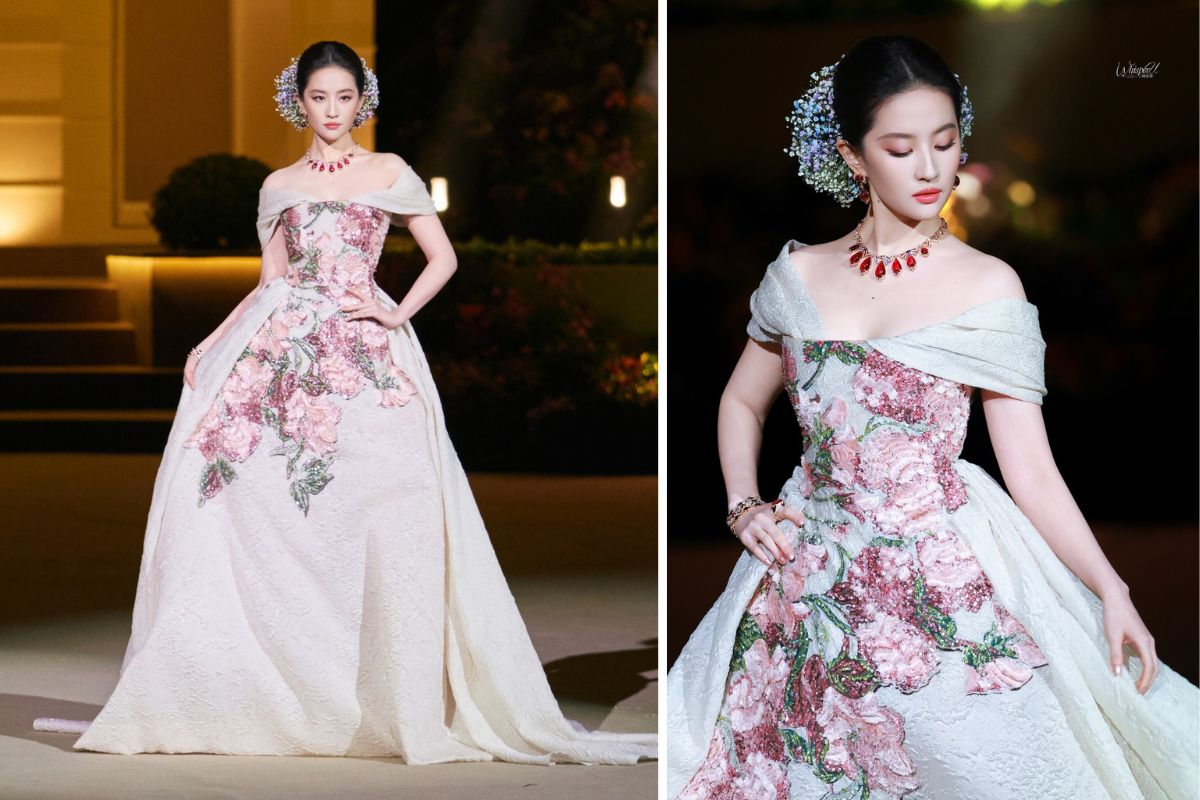 Lưu Diệc Phi phải thực hiện 6 buổi thử đồ để chuẩn bị cho sự kiện Vogue Thịnh Điển. Ảnh: cắt từ video