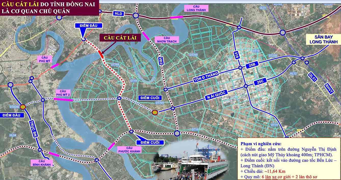 Vị trí xây dựng cầu Cát Lái. Ảnh: HAC