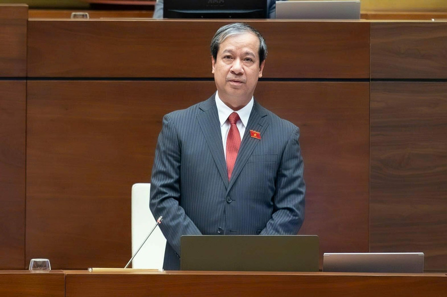 Bộ trưởng Giáo dục và Đào tạo Nguyễn Kim Sơn. Ảnh: Media Quốc hội