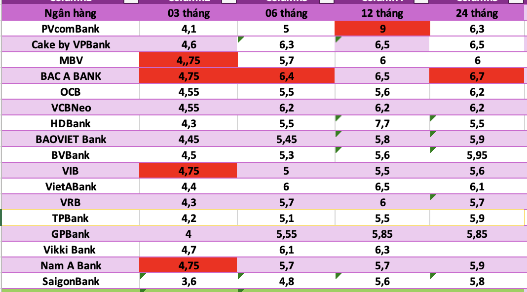 Top ngân hàng có lãi suất cao nhất thị trường hiện nay. Đồ họa: Hà Vy