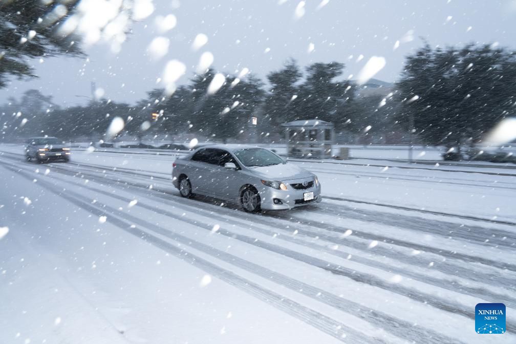 Bão tuyết ở Houston, Texas, Mỹ, ngày 21.1.2025. Ảnh: Xinhua