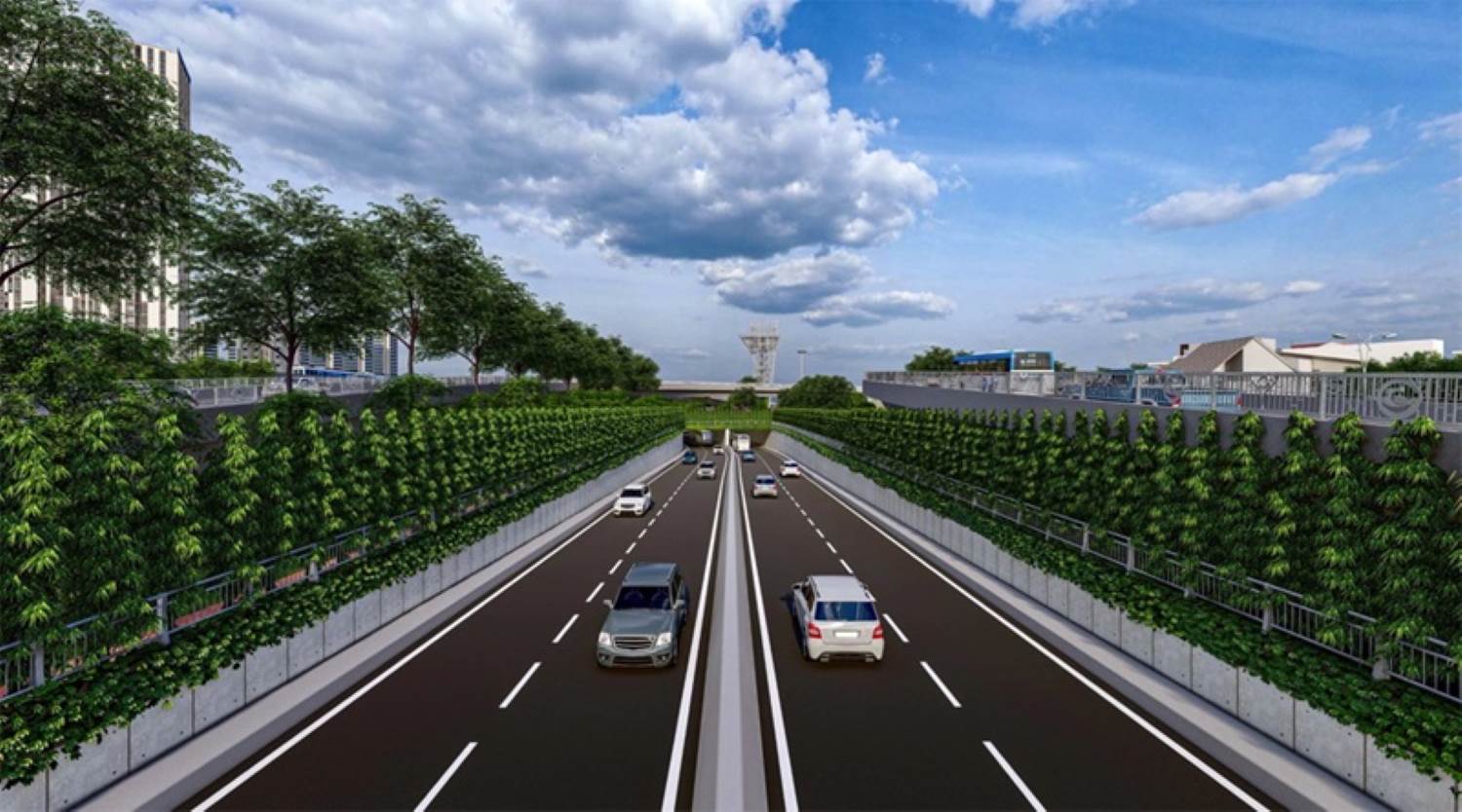 Phối cảnh hầm chui HC1-02 khi hoàn thành. Ảnh: Ban Giao thông TPHCM