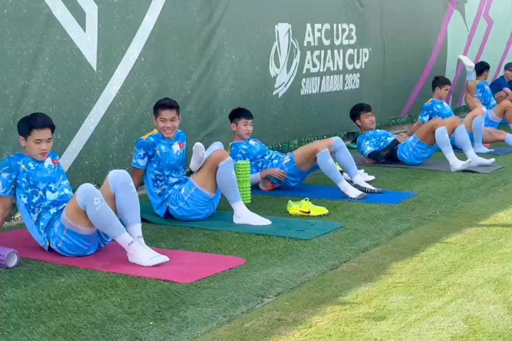 U23 Việt Nam đang có tâm lý thoải mái sau trận thắng U23 Jordan. Ảnh: VFF