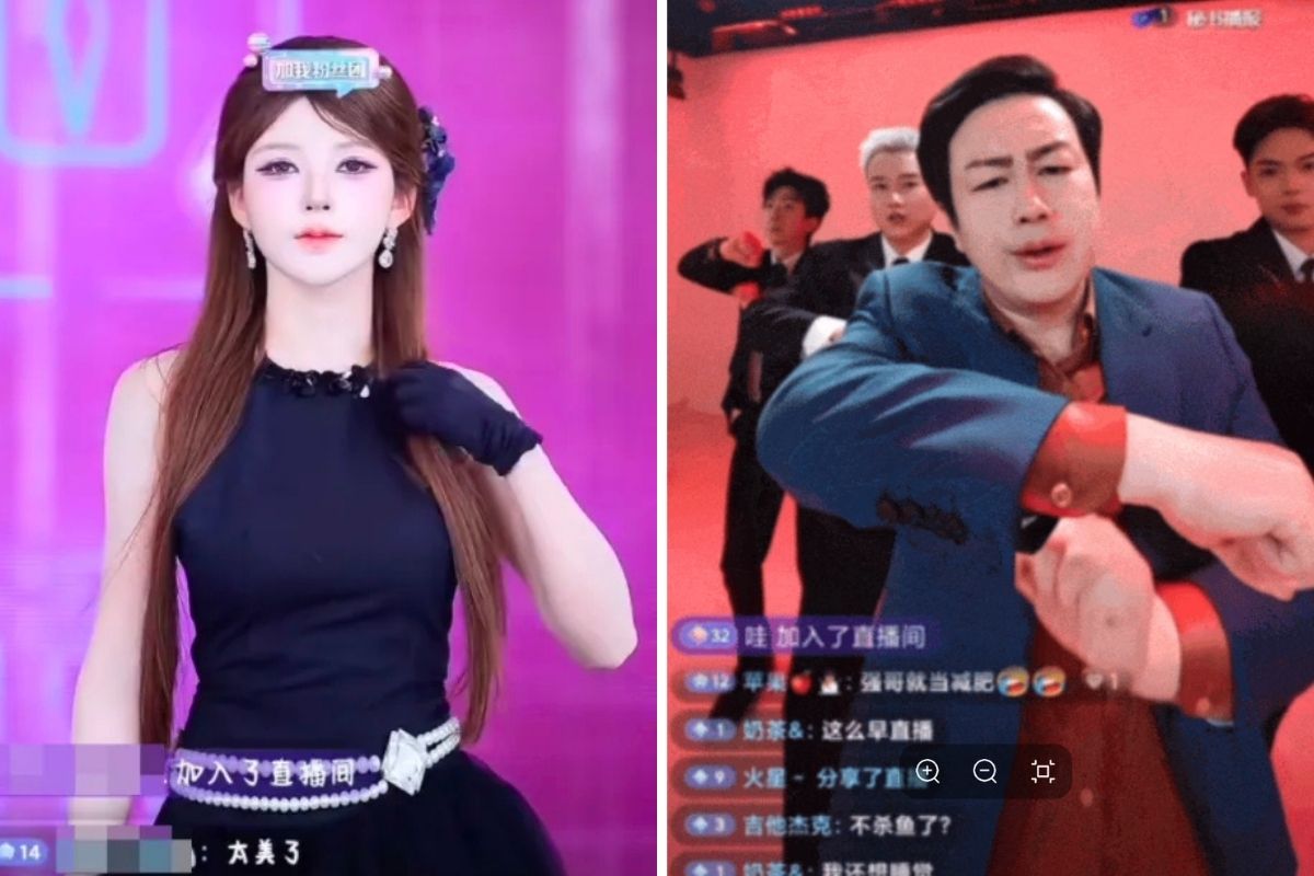 Streamer giả làm Triệu Lộ Tư, Trương Tụng Văn. Ảnh: cắt video