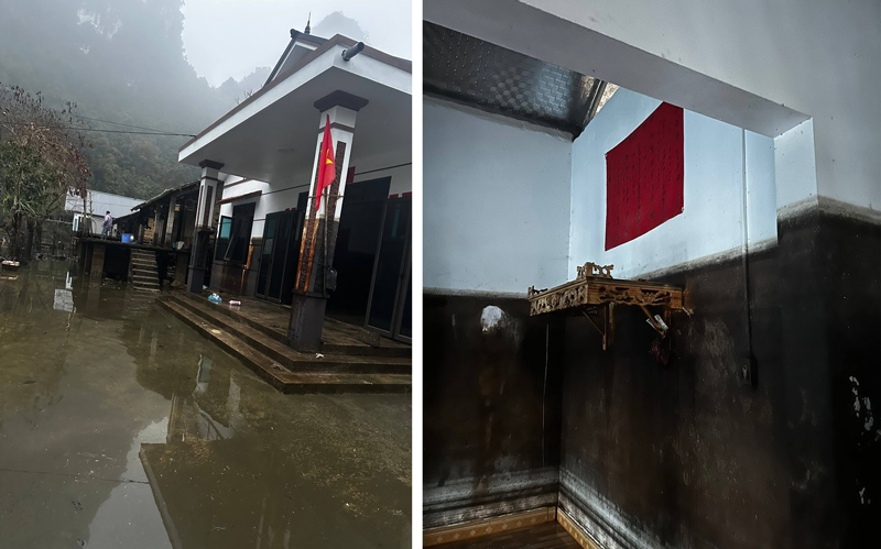 Sau 4 tháng, nước lũ rút đi, người dân tập trung dọn dẹp nhưng việc dọn vào ở ngay vẫn cần thận trọng. Ảnh: Nông Hương