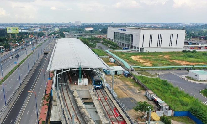 Metro số 1 (Bến Thành - Suối Tiên) sẽ được kéo dài từ ga Suối Tiên đến sân bay Long Thành. Ảnh: Anh Tú