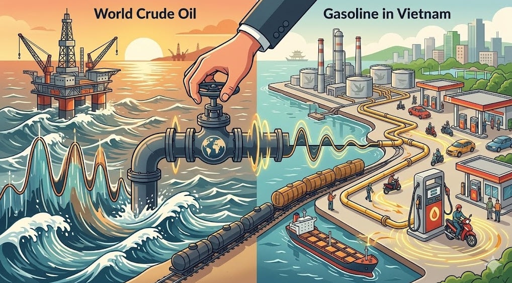 Diễn biến giá dầu thô thế giới đang tác động trực tiếp tới xu hướng giá xăng dầu tại Việt Nam - Ảnh minh họa