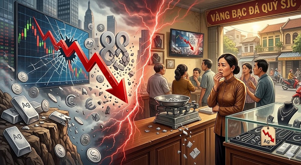 Giá bạc trong nước ngày 14-3 giảm mạnh theo đà lao dốc của thị trường bạc thế giới khi kim loại quý này rơi xuống dưới mốc 80 USD-ounce - Ảnh minh họa
