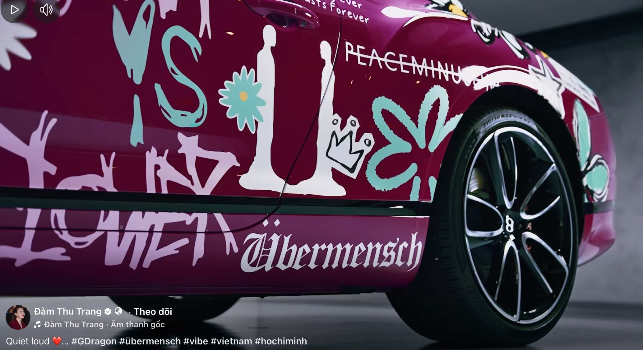 Cận cảnh siêu xe của Đàm Thu Trang sau khi độ lên. Ảnh: Cắt từ video.