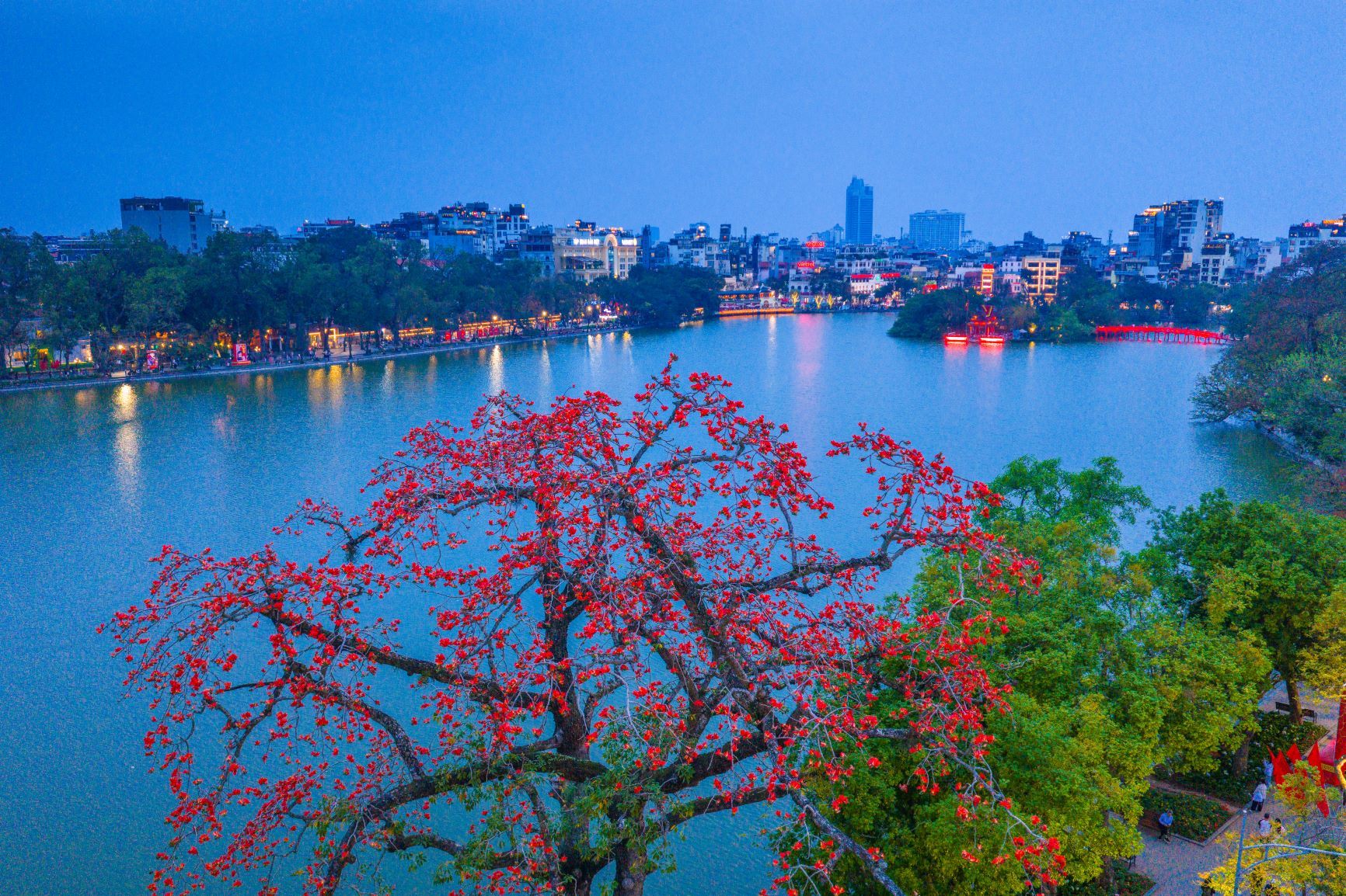 Nguyễn Khánh Vũ Khoa (40 tuổi) sống ở TP HCM, từ một dân “tay ngang” trở thành nhiếp ảnh gia chuyên nghiệp, anh đam mê khám phá những góc ảnh đời sống từ thành thị tới nông thôn. Trung tuần tháng 3, anh lần đầu “săn ảnh” mùa hoa gạo ở miền Bắc. Cây gạo cổ thụ ở Hồ Gươm là địa điểm đầu tiên anh ghé đến.