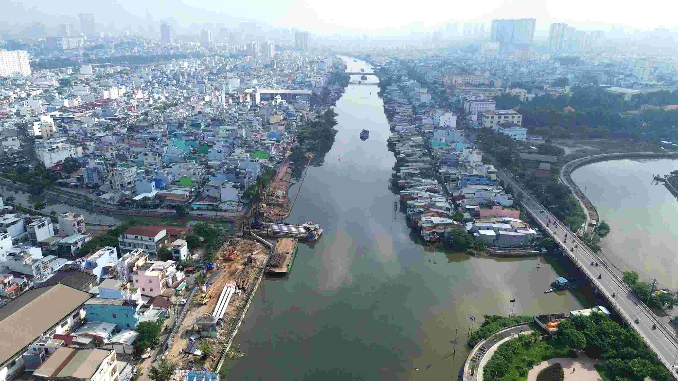 Dự án cải tạo bờ Bắc kênh Đôi sẽ hoàn thành năm 2027. Ảnh: Anh Tú