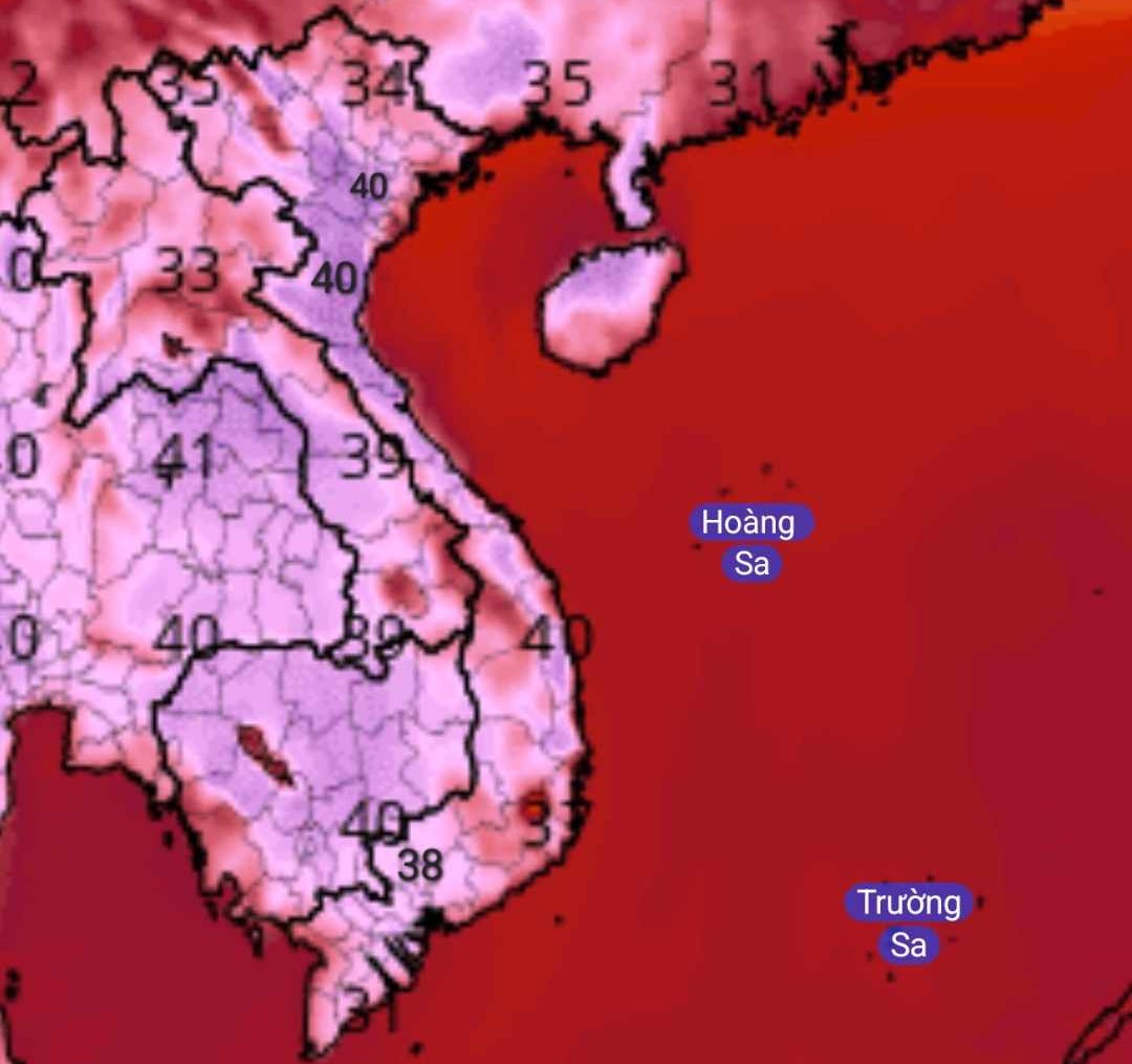 Dự báo nền nhiệt độ ở Việt Nam ngày 7.4.2026. Ảnh: Mô hình GFS