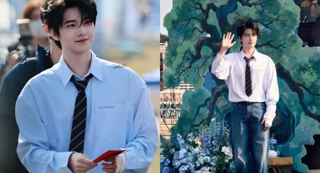 Dương Dương gây chú ý với tay băng bó khi khai máy Bất nhượng giang sơn