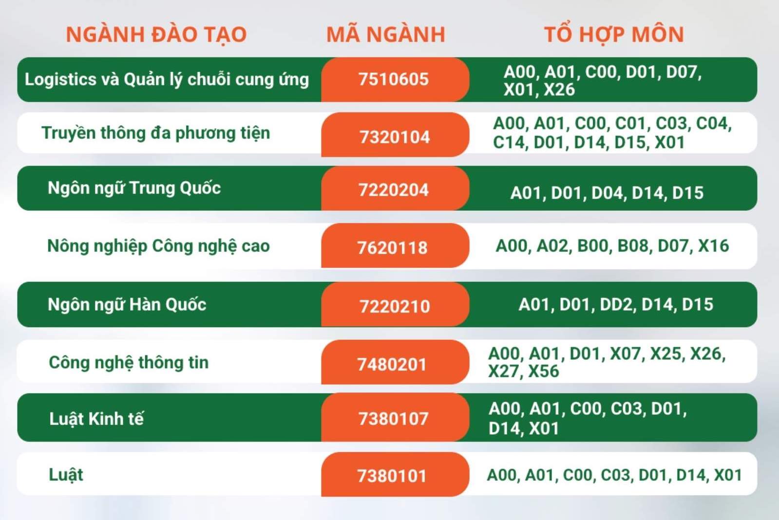 Các ngành đào tạo dự kiến tuyển sinh năm 2026 của Trường Đại học Tân Tạo, trong đó có ngành Y khoa. Ảnh: Trường Đại học Tân Tạo