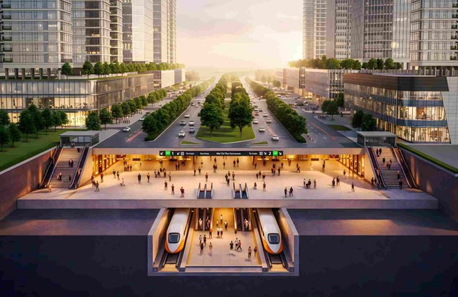 Phối cảnh tuyến Metro Bến Thành - Thủ Thiêm đi ngầm dưới đường Mai Chí Thọ. Ảnh: Đại Quang Minh