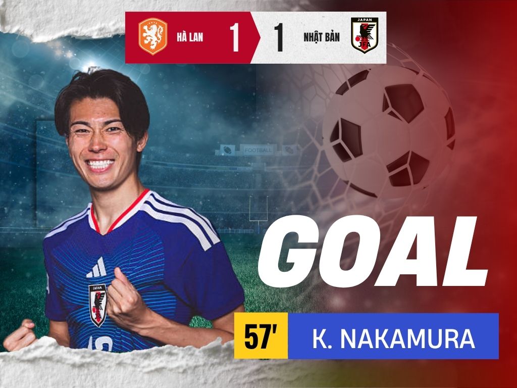 Keito Nakamura gỡ hoà 1-1.