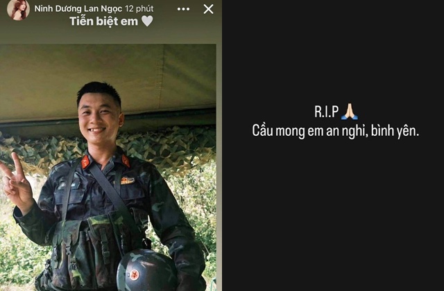 Ninh Dương Lan Ngọc, Minh Tú tiếc thương Thượng úy Lê Văn Thắng. Ảnh chụp màn hình.