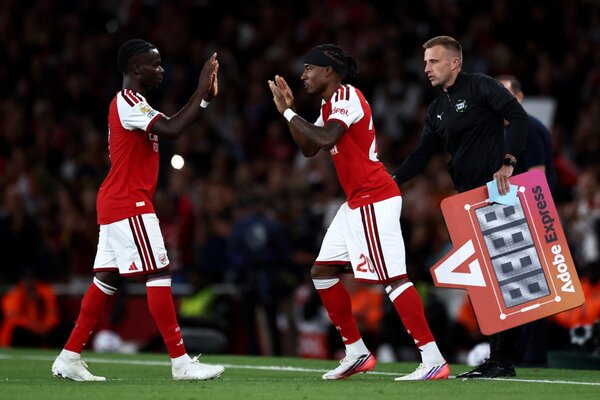 Noni Madueke sẽ còn được trao thêm nhiều cơ hội tại Arsenal.  Ảnh: AFP
