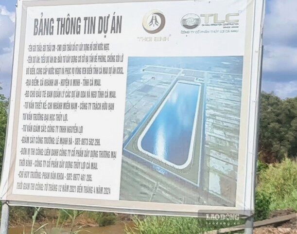 Dự án hồ chứa nước ngọt tại xã Khánh An, tỉnh Cà Mau (ảnh chụp tháng 4.2024). Ảnh: Nhật Hồ.